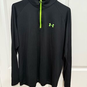 Under Armour Black and Green Athletic 1/4 Zip